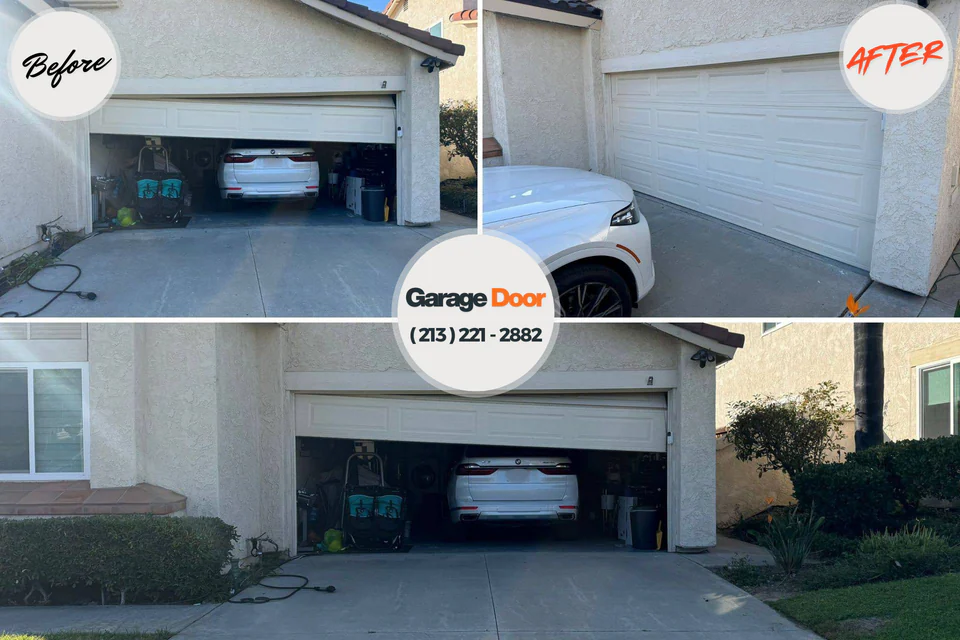 Before and after: garage door repair Inverness, IL